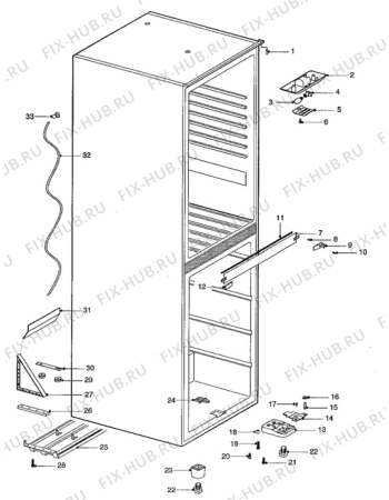 Взрыв-схема холодильника Zanussi ZFC56/46GE - Схема узла Cabinet + furniture (extra)